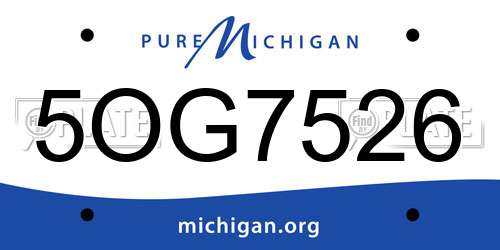 5OG7526 Michigan License Plate