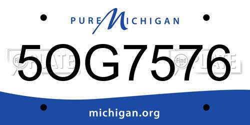 5OG7576 Michigan License Plate