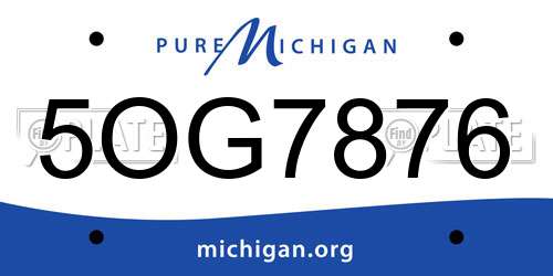 5OG7876 Michigan License Plate