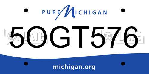 5OGT576 Michigan License Plate