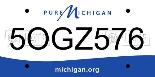 5OGZ576 Michigan License Plate