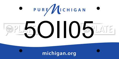 5OII05 Michigan License Plate