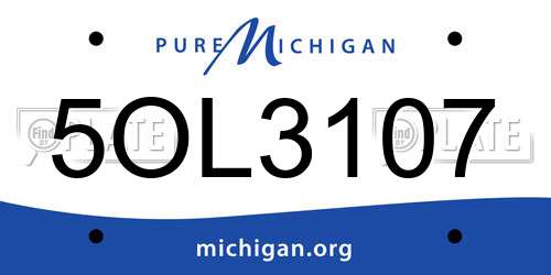 5OL3107 Michigan License Plate
