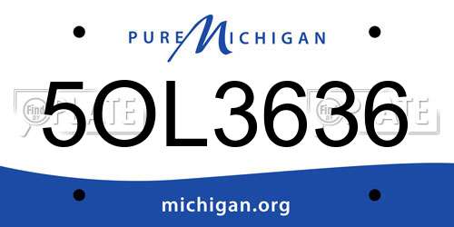 5OL3636 Michigan License Plate