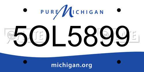 5OL5899 Michigan License Plate