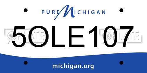 5OLE107 Michigan License Plate