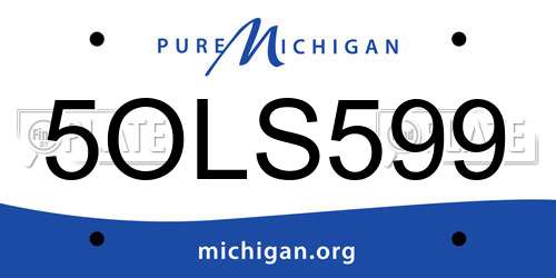 5OLS599 Michigan License Plate