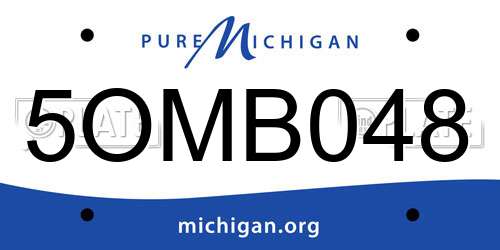 5OMB048 Michigan License Plate