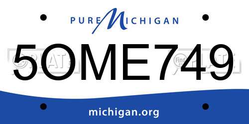 5OME749 Michigan License Plate