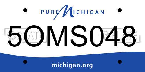 5OMS048 Michigan License Plate