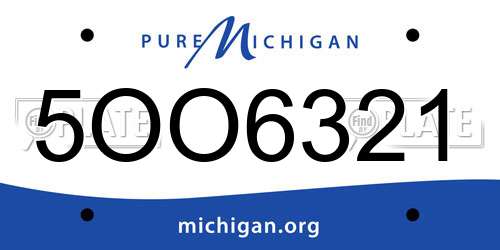 5OO6321 Michigan License Plate