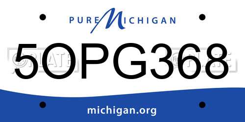 5OPG368 Michigan License Plate