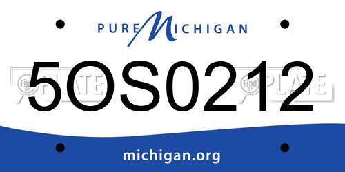 5OS0212 Michigan License Plate