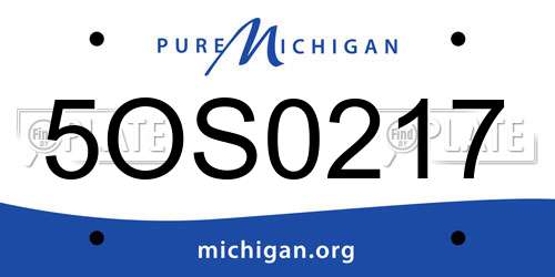5OS0217 Michigan License Plate