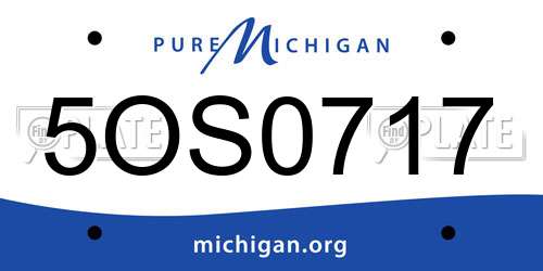 5OS0717 Michigan License Plate