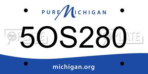 5OS280 Michigan License Plate