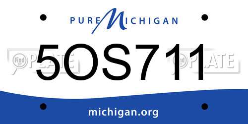 5OS711 Michigan License Plate