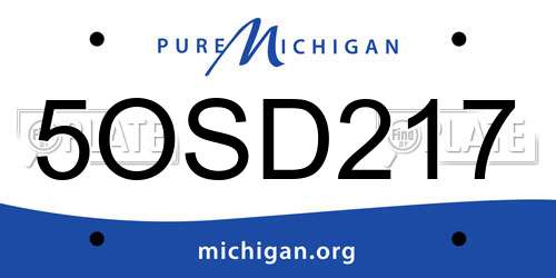 5OSD217 Michigan License Plate