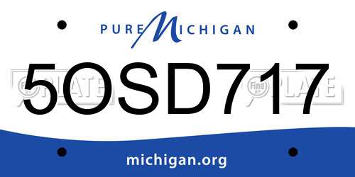 5OSD717 Michigan License Plate