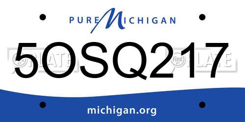 5OSQ217 Michigan License Plate
