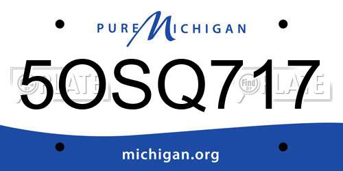 5OSQ717 Michigan License Plate