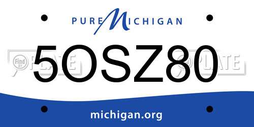 5OSZ80 Michigan License Plate