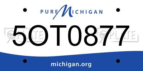 5OT0877 Michigan License Plate