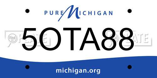 5OTA88 Michigan License Plate