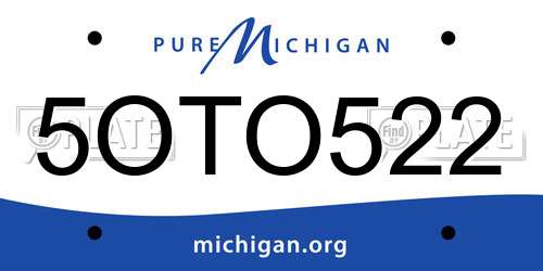 5OTO522 Michigan License Plate