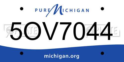 5OV7044 Michigan License Plate