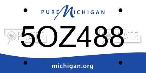 5OZ488 Michigan License Plate