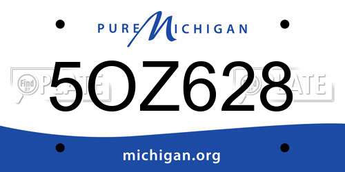 5OZ628 Michigan License Plate
