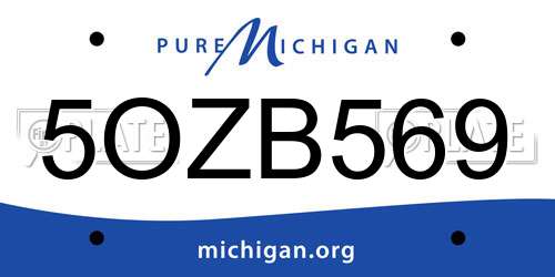 5OZB569 Michigan License Plate