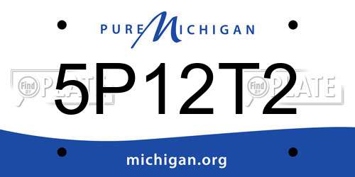 5P12T2 Michigan License Plate