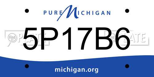 5P17B6 Michigan License Plate