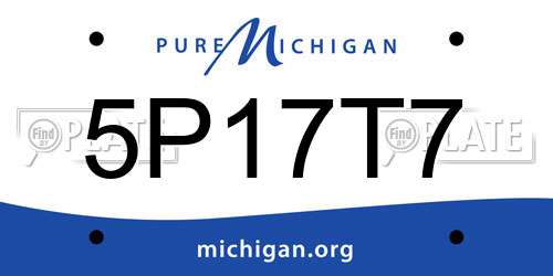 5P17T7 Michigan License Plate