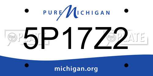 5P17Z2 Michigan License Plate