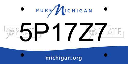 5P17Z7 Michigan License Plate
