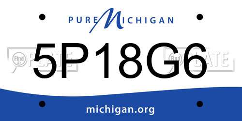 5P18G6 Michigan License Plate