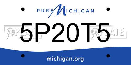 5P20T5 Michigan License Plate