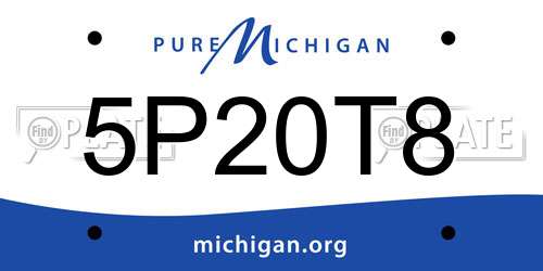 5P20T8 Michigan License Plate