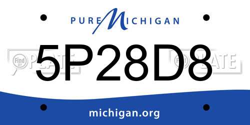 5P28D8 Michigan License Plate