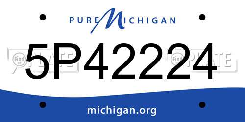 5P42224 Michigan License Plate
