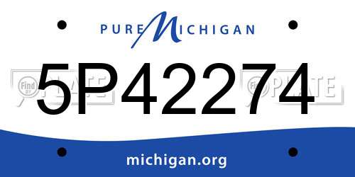 5P42274 Michigan License Plate