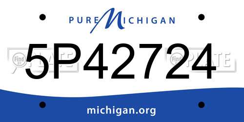 5P42724 Michigan License Plate