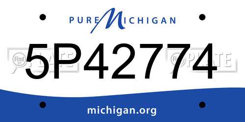 5P42774 Michigan License Plate