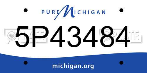5P43484 Michigan License Plate