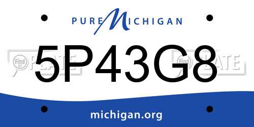 5P43G8 Michigan License Plate