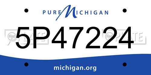 5P47224 Michigan License Plate