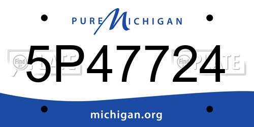 5P47724 Michigan License Plate
